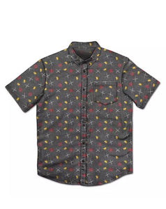 Men XXLarge Mad Engine Graphite Deadpool Party Button-up Shirt