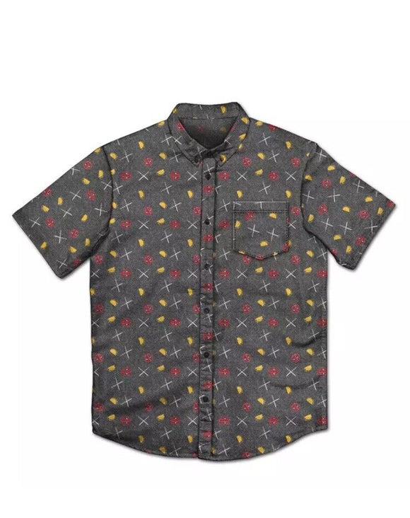 Men XXLarge Mad Engine Graphite Deadpool Party Button-up Shirt