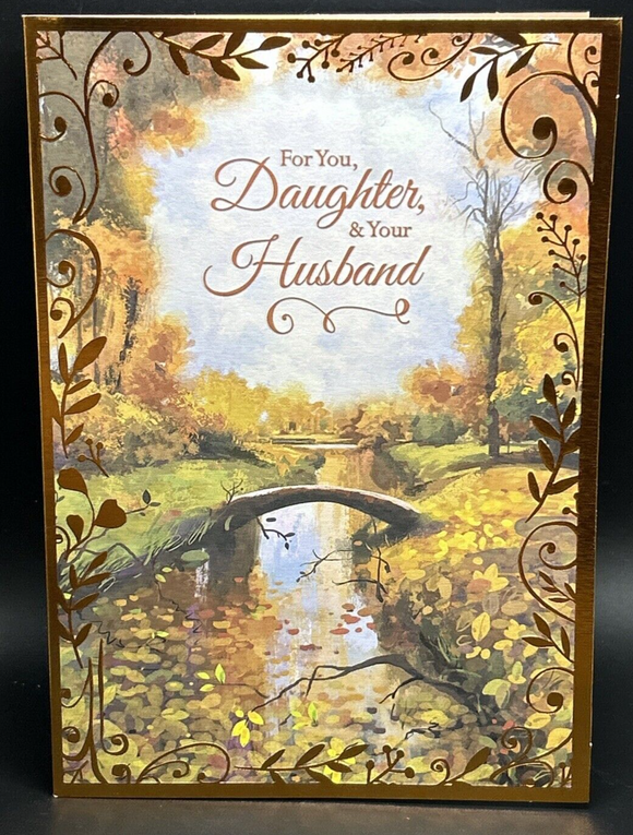Happy Thanksgiving Daughter and Husband Greeting Card w/Envelope