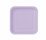 Unique Solid Square Dessert Plates, 7", Lavender