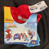 Marvel Spidey Toddler Baseball Hat & 4 Pairs Ankle Socks 5.5-6.5