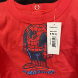 Marvel Joe Fresh Spiderman Long Sleeve Bodysuit Size 6-12 Mo