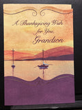 Thanksgiving Wish Grandson Greeting Card w/Envelope