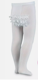 Jefferies Microfiber Rhumba Baby Tights w/ Lace Bottom  White 6-18 months