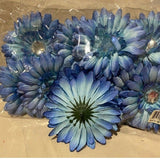 Lot Of 12 4” Blue Daisy Craft Flowers w/ 1” Center Rhinestone0