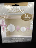 Pink Sweet Religious Honeycomb Garland 12 Ft Long2