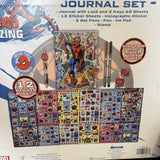 Marvel Spiderman Hard Cover Journal Set Lock & Keys 12 Sticker Sheets 19 Pieces
