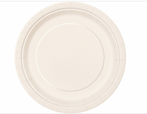 Paper Plates, 9 in, Ivory, 16ct 8 5/8” Plate