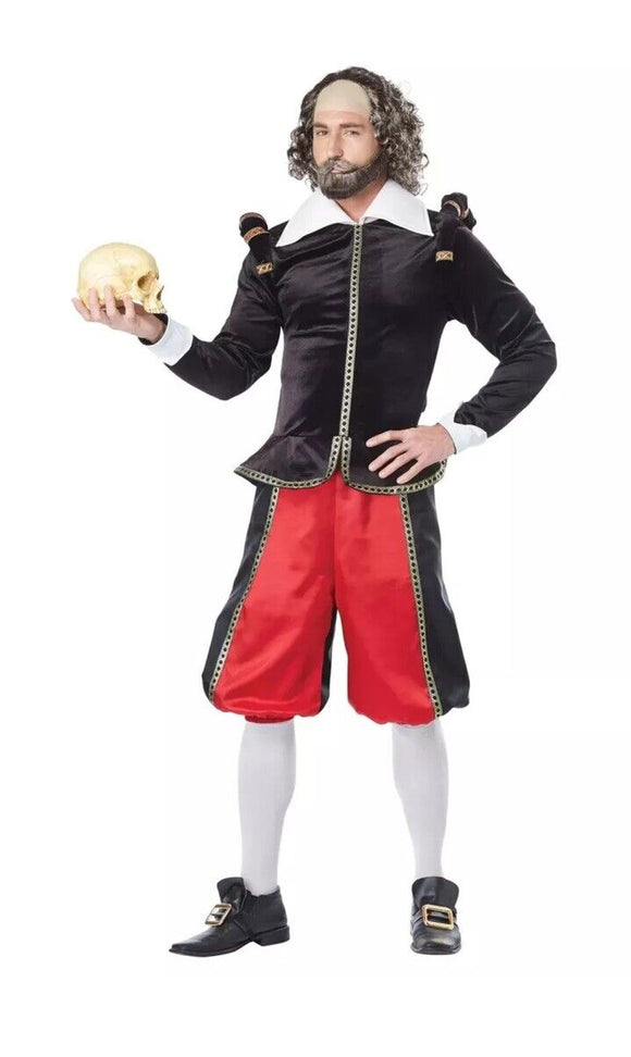 Mens William Shakespeare Costume Sz Large Renaissance King Henry Medieval Prince