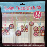 Hippie Chick Butterfly Party Supplies Hanging Swirl Decorations 12ct.