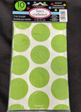 Green POLKA DOT Paper Favour Bags Pack of 10 Party Bags Birthday Loot Bags