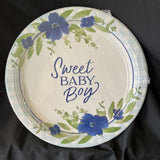 Baby In Bloom Sweet Baby Boy 10.25-inch Plates Paper 8 Per Pack Boy Baby Shower