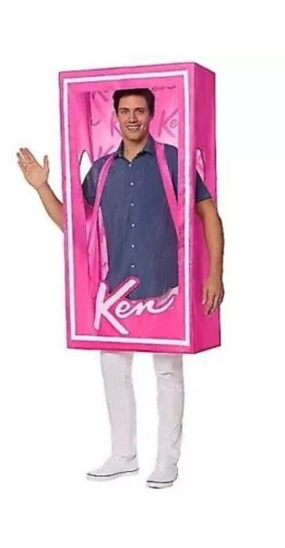 Barbie The Movie Men's Adult Ken Doll Box Spirit Halloween Costume One Size