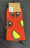 Bioworld Marvel Deadpool Tacos Men's Crew Socks Shoe Size 6-12
