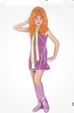 Daphne Blake Scooby-Doo Cartoon 60's Hippie Fancy Dress Halloween Child Large0