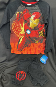 Marvel Avengers Iron Man Kids Pajama Set Pants & Long Sleeve Top Size 4