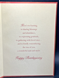 Happy Thanksgiving Aunt and Uncle Greeting Card w/Envelope