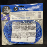 Mini Royal Blue Polka Dot Paper Lanterns 5ct