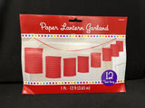 Red Paper Lantern Garland Decoration by Windy City Novelties