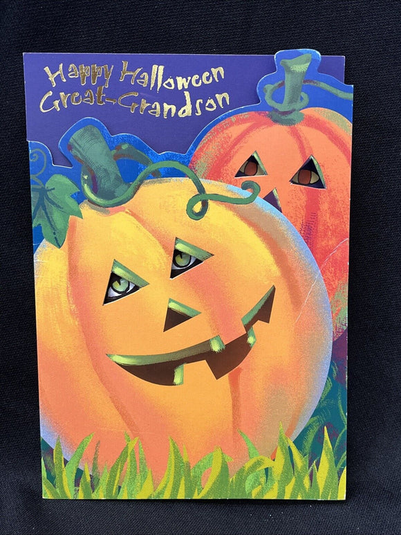 Happy Halloween Great-Grandson Greeting Card w/Envelope