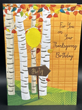 Happy Thanksgiving Birthday Greeting Card w/Envelope