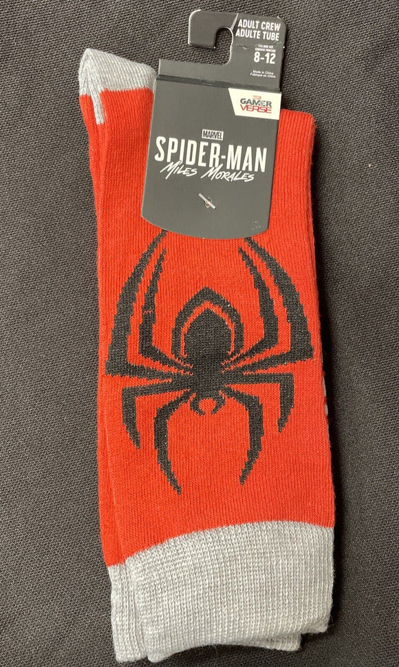 Mens Bioworld Miles Morales Spiderman Socks Size 8-12