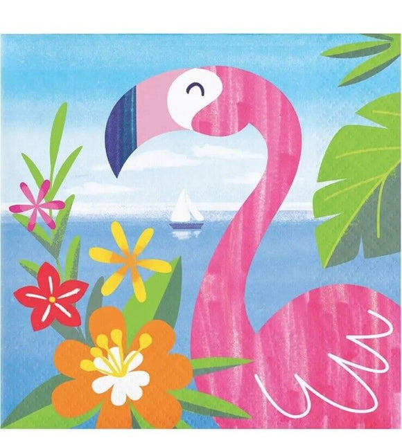 Lush Luau Tropical Island Beach Summer Party Paper Beverage 16 Napkins