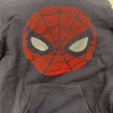 Navy Heavy Weight Hoodie Sweatshirt Spider-Man Face  Raised Logo Mens L Marvel