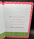 Happy Thanksgiving Godmother Greeting Card w/Envelope