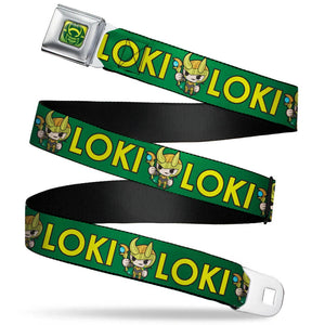 Loki Face Icon Full Color Seatbelt Belt - WTH024