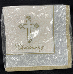 Divinity Christening Pattern16 3-Ply Beverage Napkins Baptism