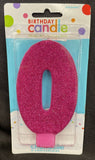 Amscan Pink Glitter Birthday Candle Number 0