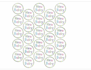 New Baby Sticker Seals Holographic great for Envelopes 25 Pieces