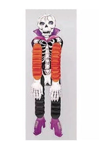 Halloween Party Supplies Hanging Skeleton Decoration 24" High Printed Two Sides