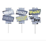 Halloween Decorations Warning Sidewalk Signs 3 per Pack