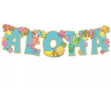 LUAU Tropical Beach Hawaiian Party Decoration ALOHA JOINTED STREAMER BANNER 33in