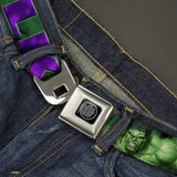 MARVEL AVENGERS Hulk Avengers Icon Black Silver Seatbelt Belt - WHU008 Marvel