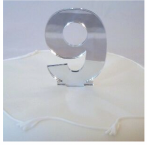 Forum Novelties Mirror Acrylic Cake Topper - Silver 9