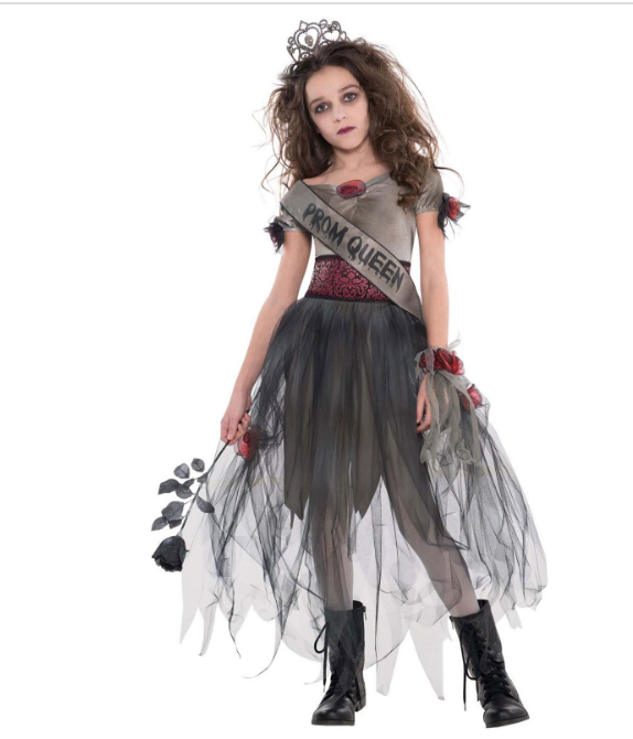 Amscan Prom Corpse Zombie Halloween Costume Girls Small 4-6 Dress