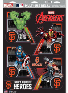 San Francisco Giants  /  MARVEL Multi-Use 6 Piece Decals 11" x 17"