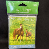 Wild Horses Party Supplies Invitations w/envelopes 8ct.