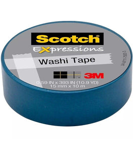 Scotch Expressions Washi Tape 0.59" x 10.91 yds. Blue (C314-BLU)