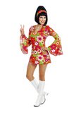 Women's Groovy Flower Dress Style Costume Size XL0