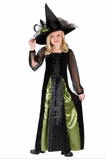 Fun World Girls Black & Green Goth Maiden Witch Dress Costume Medium (8-10)