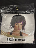 Adult Razor Pixie Purple & Black Halloween Wig1