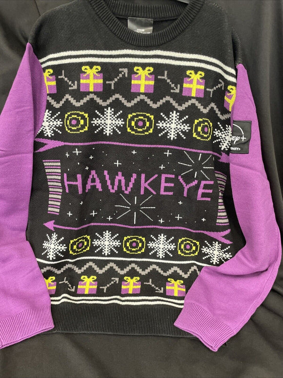 Disney MARVEL STUDIOS HAWKEYE  CREW CHRISTMAS SWEATER NEW Size Large