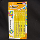 BIC Brite Liner Highlighters Chisel Point Yellow - 5 Pack0