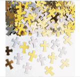 Silver and Gold Crosses Confetti Amscan