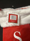 RED VELVET Initial  WHITE FUR CUFF MONOGRAM S CHRISTMAS STOCKING3