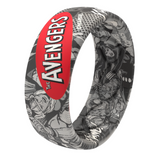 Groove Life AVENGERS BLACK AND WHITE COMIC RING Size 11 Silicone NEW